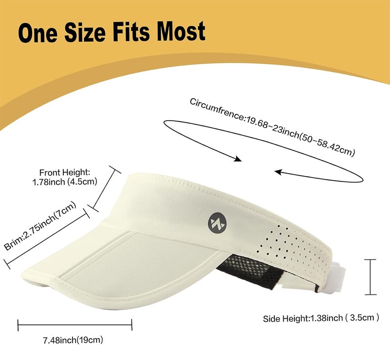 Wander Sports Sun Visor Hats Adjustable Running Golf Tennis Mesh Folding Cap for Women Men - Image 3